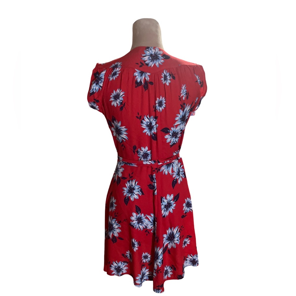 Yumi Kim Red Floral Puff Sleeve Mini Dress - Picture 4 of 10